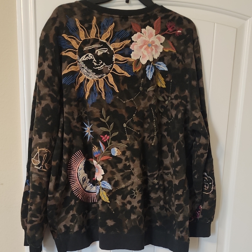Johnny Was Multicolor Embroidered Sweatshirt - Picture 3 of 3